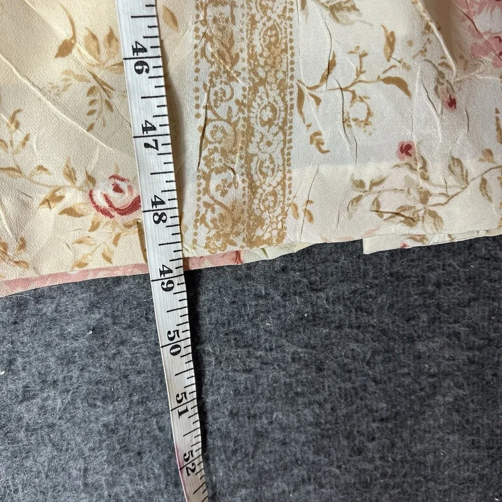 Y2K Maxi Dress Chiffon Sheer Lined Sleeveless Pastel Patchwork Floral Womens XL - Picture 8 of 16